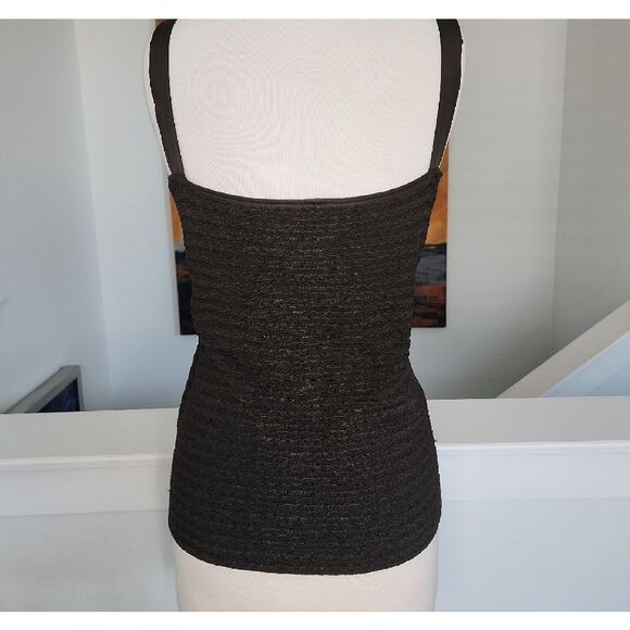 Armani Collezioni Brown Textured Tank Top Size 14 - Picture 2 of 3